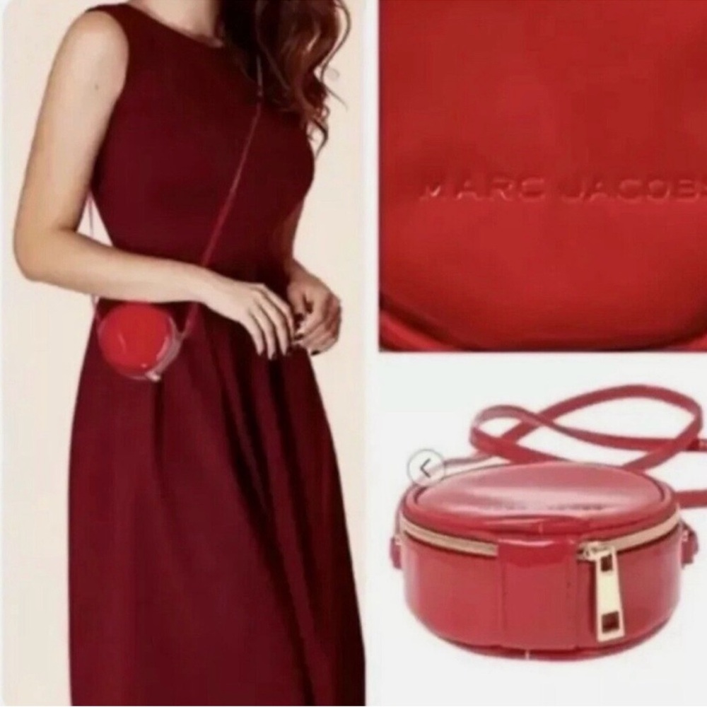 New Marc Jacobs MINI Glossy Red Crossbody Purse /Bag